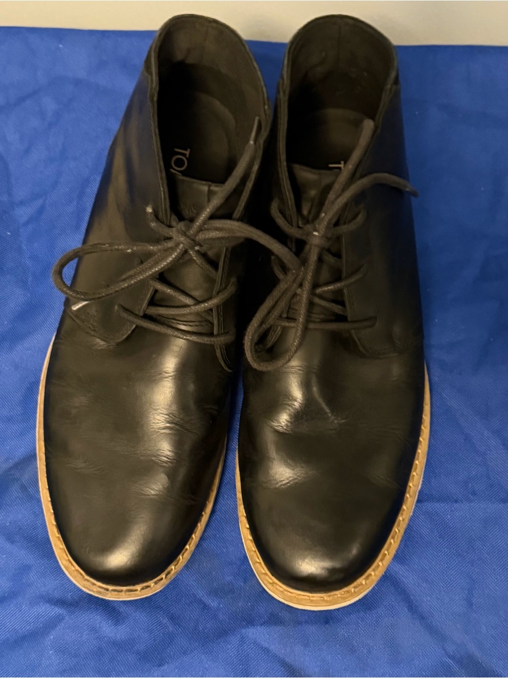 TOMS Black 100% quality Leather Chukka Boots
